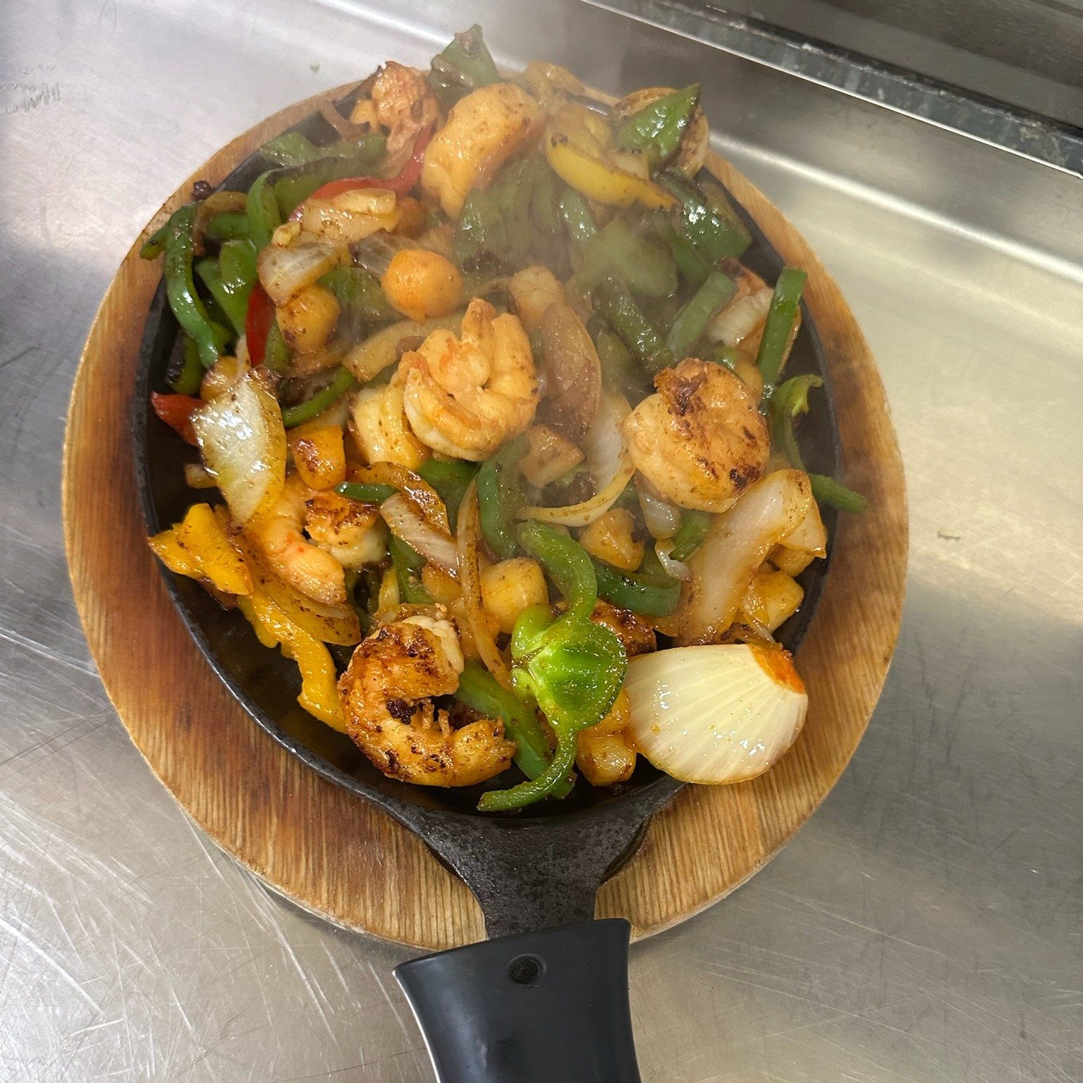 Lunch Shrimp Fajitas.